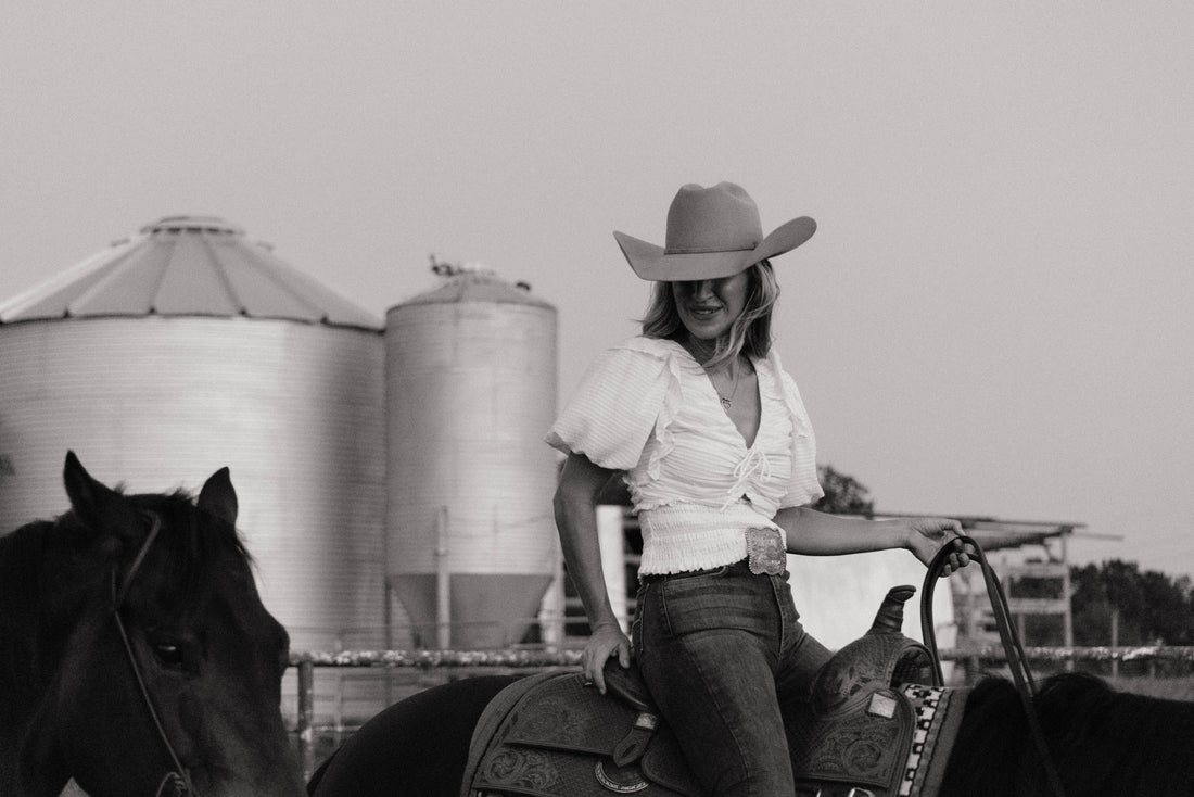 Kate Evans at Highbrow Ranch, a working horse ranch in Caldwell, Texas