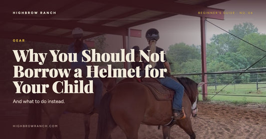 Two young riders in helmets in the arena — why you shouldn't borrow a riding helmet for your child